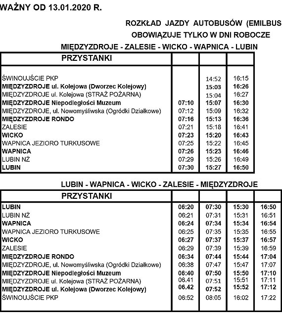 Od 13.01.2020 aktualizacja pocze komunikacyjnych z Soectwami