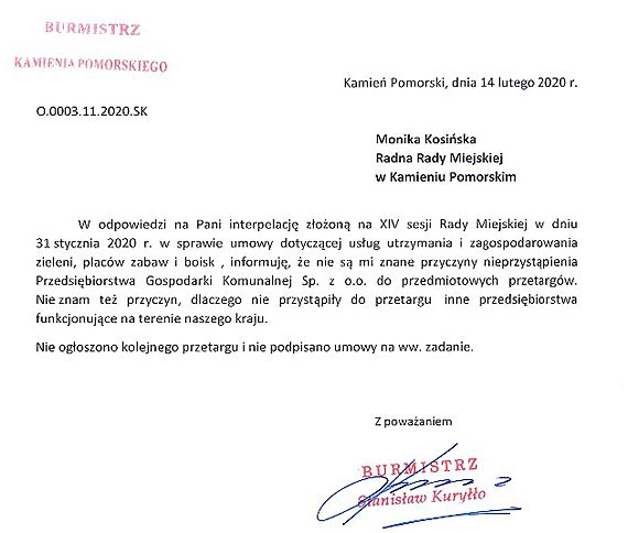 Czy Burmistrz Kamienia Pomorskiego jest kompetentnym gospodarzem-urzędnikiem?