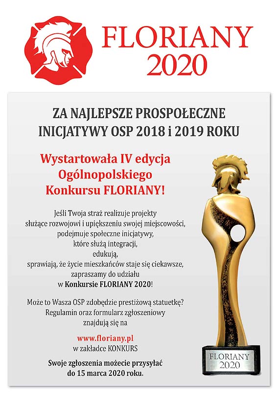 Uwaga Straacy! Zostay dwa tygodnie na zgoszenie OSP do FLORIANW 2020