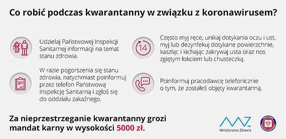 Zasady postpowania podczas kwarantanny