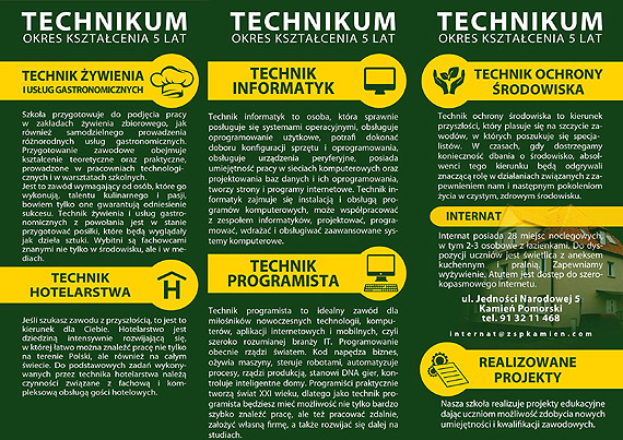 Oferta edukacyjna na rok szkolny 2020/2021 Zespou Szk Ponadpodstawowych im. StanisawaA Staszica w Kamieniu Pomorskim