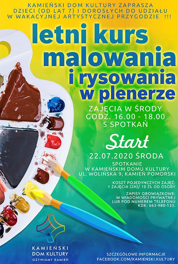 Letni kurs malowania i rysowania w plenerze powraca !!!