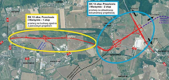 Otworzylimy oferty cenowe w przetargu na budow pierwszego odcinka obwodnicy Przecawia i Warzymic w cigu DK13