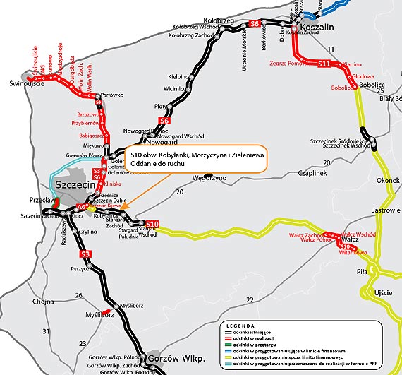 Dwie jezdnie obwodnicy Kobylanki, Morzyczyna i Zieleniewa w cigu S10 dostpne dla kierowcw