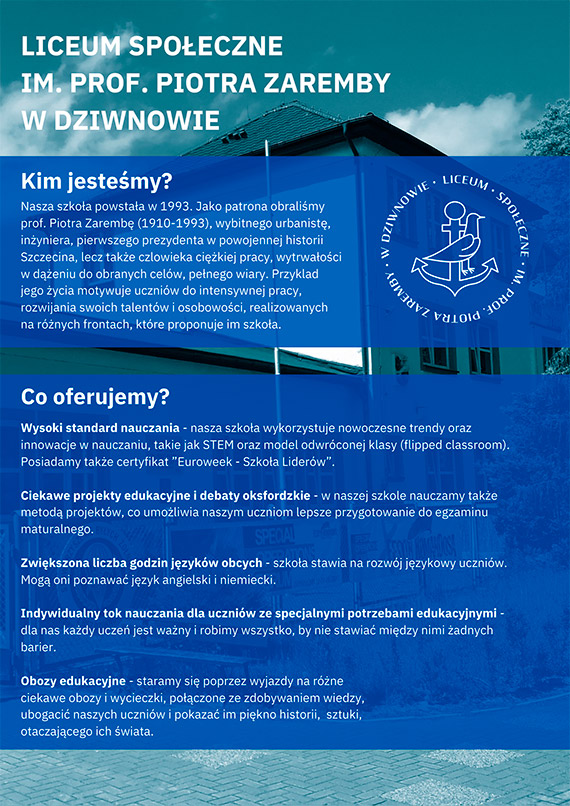 Oferta edukacyjna Liceum Spoecznego w Dziwnowie - czekamy na Ciebie!