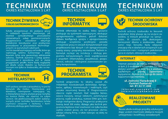 Oferta edukacyjna Zespou Szk Ponadpodstawowych im. S. Staszica w Kamieniu Pomorskim