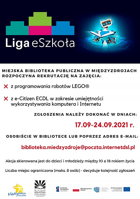 Rekrutacja na zajcia z ECDL i Lego Spike w ramach programu Liga eSzkoa