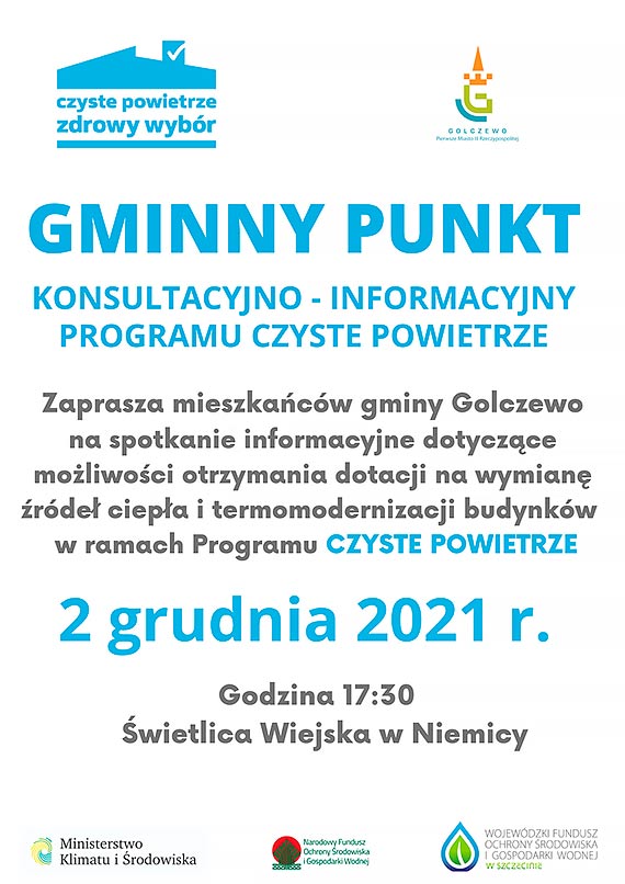 Spotkanie informacyjne dotyczce programu „Czyste powietrze”