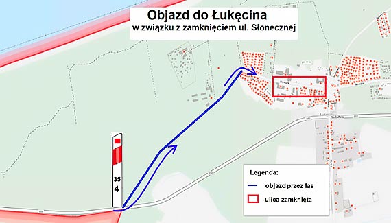 Zmiana organizacji ruchu w ukcinie w zwizku z zamkniciem ulicy Sonecznej