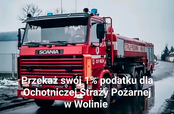 Straacy z OSP Wolin te zachcaj do przekazania 1% podatku