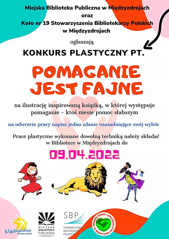 POMAGANIE JEST FAJNE – konkurs plastyczny  w midzyzdrojskiej Bibliotece