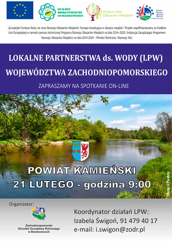 Zapraszamy serdecznie na spotkanie powiatowe w ramach realizacji projektu MRiRW pn. „Tworzenie Lokalnych Partnerstw ds. Wody (LPW)”