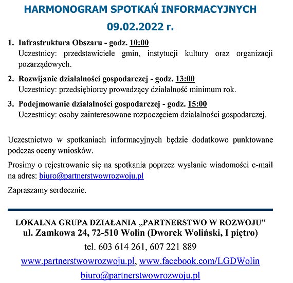 Spotkania informacyjne