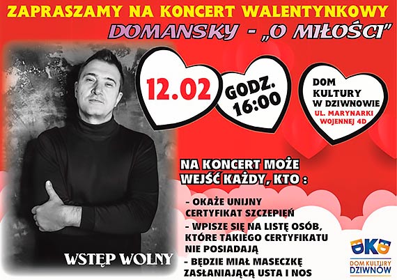 Zaproszenie na koncert walentynkowy