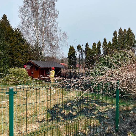 Poar traw przenis si na drewniany domek letniskowy