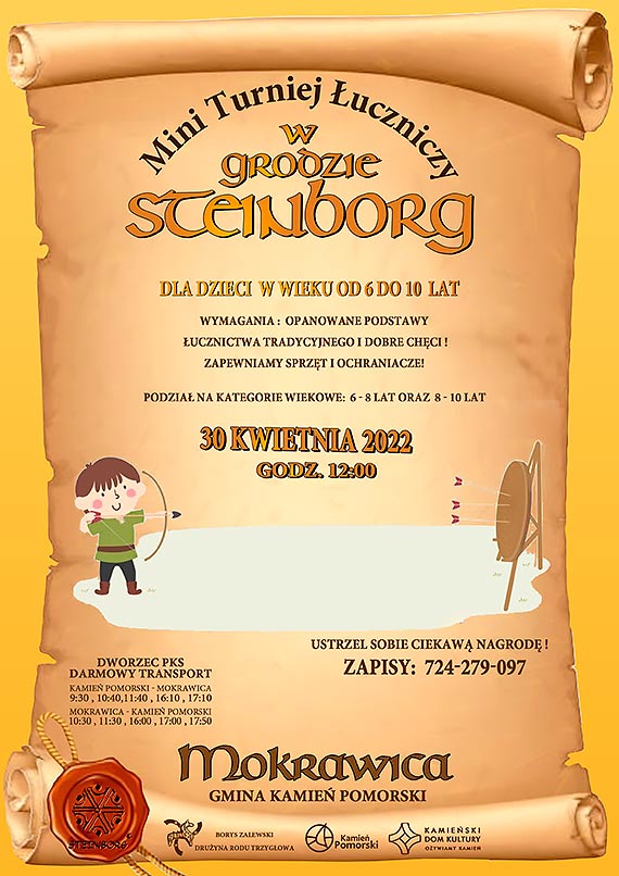 Zapraszamy dzieci na turniej uczniczy w Grodzie Steinborg!