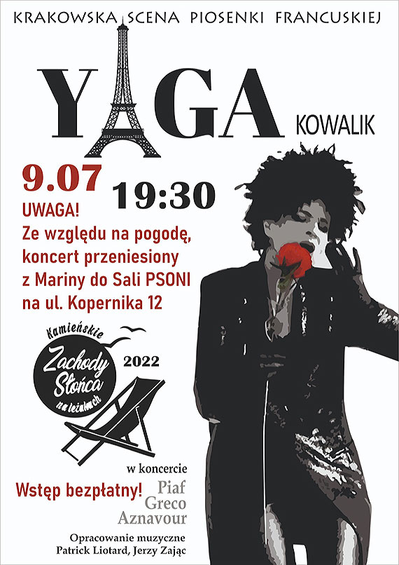  UWAGA!!! Ze wzgldu na pogod, sobotni koncert zostaje przeniesiony z Mariny na Sal PSONI na ul. Kopernika 12!