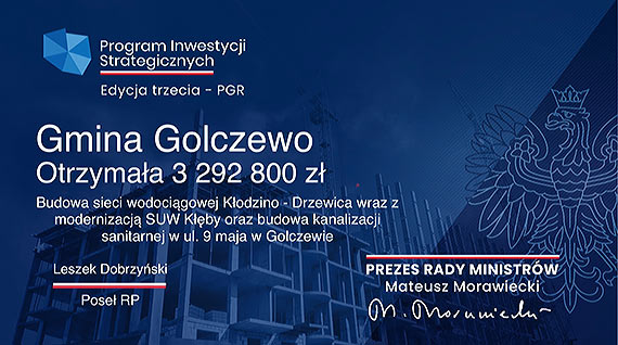 Ponad 3 miliony dofinansowania na gospodark wodno - ciekow w Gminie!