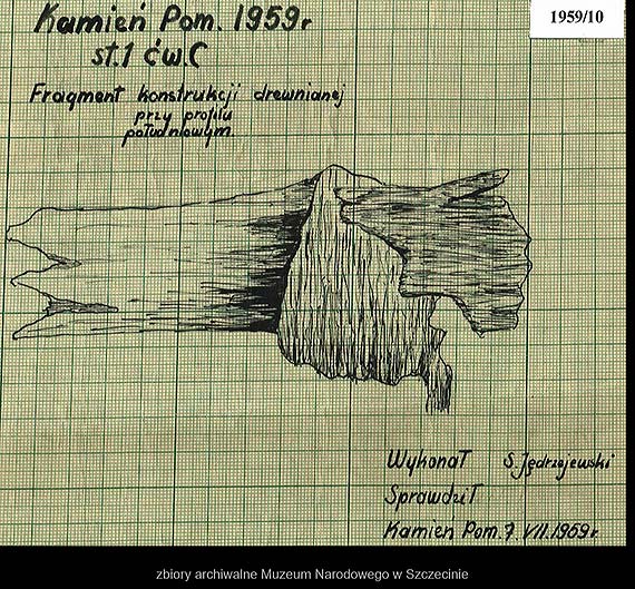  	Dokumentacja rysunkowa z wykopalisk archeologicznych z roku 1959