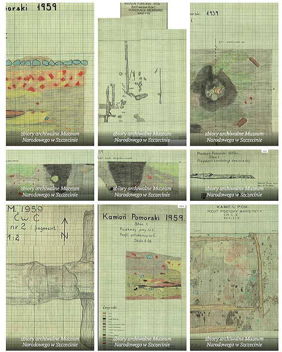  	Dokumentacja rysunkowa z wykopalisk archeologicznych z roku 1959