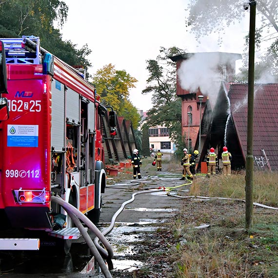 Pożar domków przy ulicy Za Torem w Międzyzdrojach
