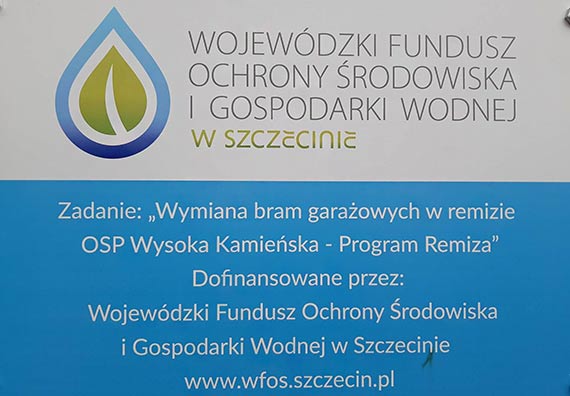„Wymiana bram garaowych w remizie OSP Wysoka Kamieska - Program REMIZA”