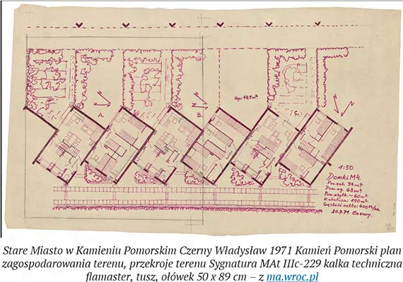 Stare Miasto w Kamieniu Pomorskim – szkice Wadysawa Czernego z 1971 roku