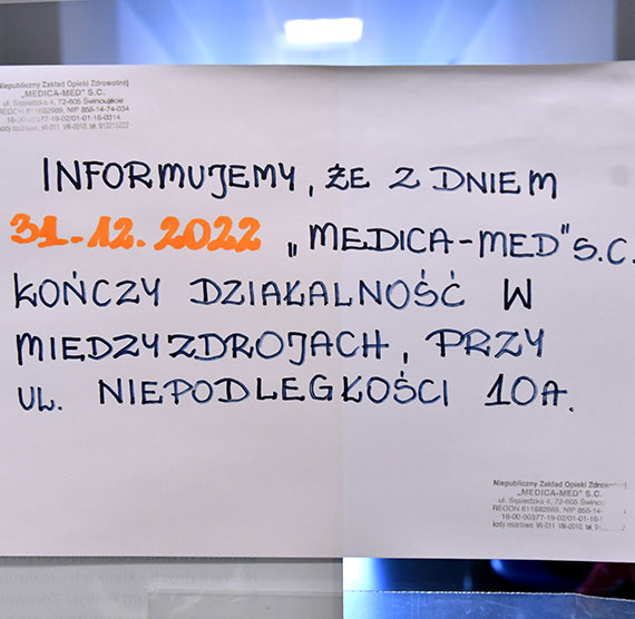 Przychodnia NZOZ „Medical-Med” w Międzyzdrojach zakończyła działalność