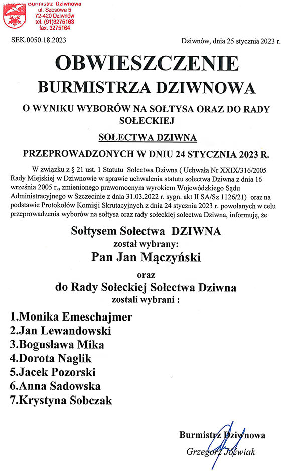 Wybory sotysa w Soectwie Dziwna