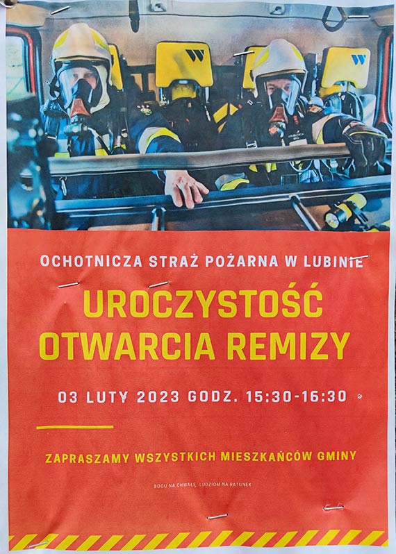 Straacy z Lubina maj now remiz. Uroczyste otwarcie 3 lutego o godzinie 15:30