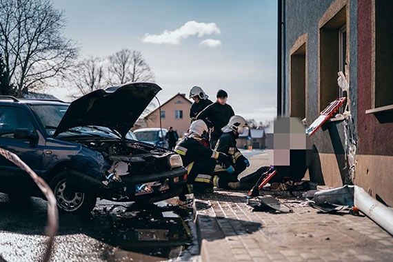 Wypadek drogowy w Recławiu