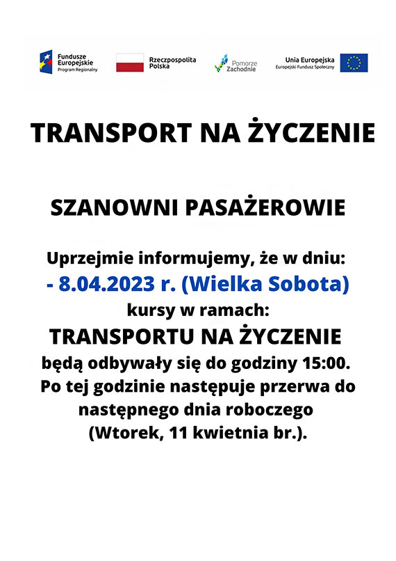 Transport na yczenie - informacja dla pasaerw