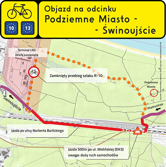 Nowy projekt ułatwiający poruszanie się rowerzystom na trasie R10 Międzyzdroje