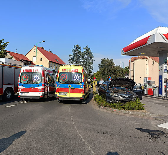 Wypadek na ulicy Zamkowej na wysokoci ulicy Sowiaskiej - Zderzenie dwch pojazdw