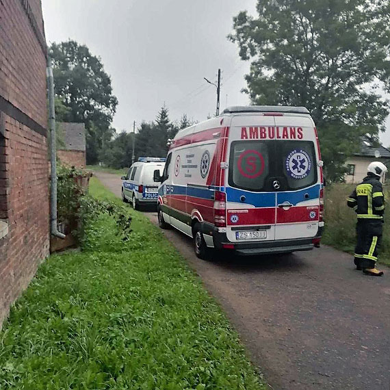 Policjanci i straacy podczas wsplnej akcji