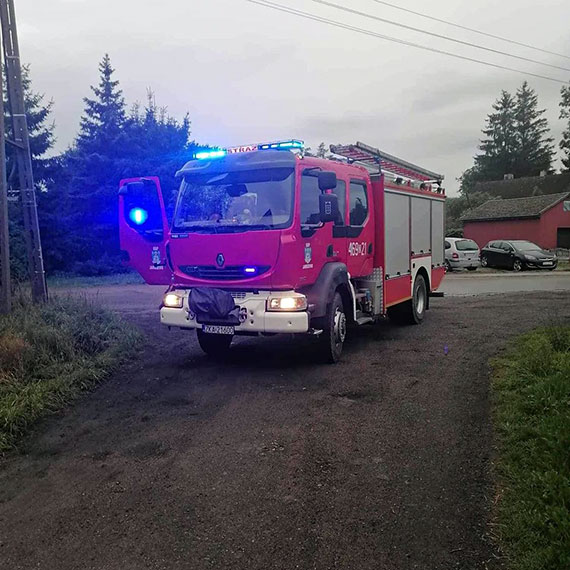 Policjanci i straacy podczas wsplnej akcji