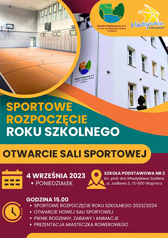 Zaproszenie na Sportowe Rozpoczcie Roku Szkolnego w SP2 w Wapnicy