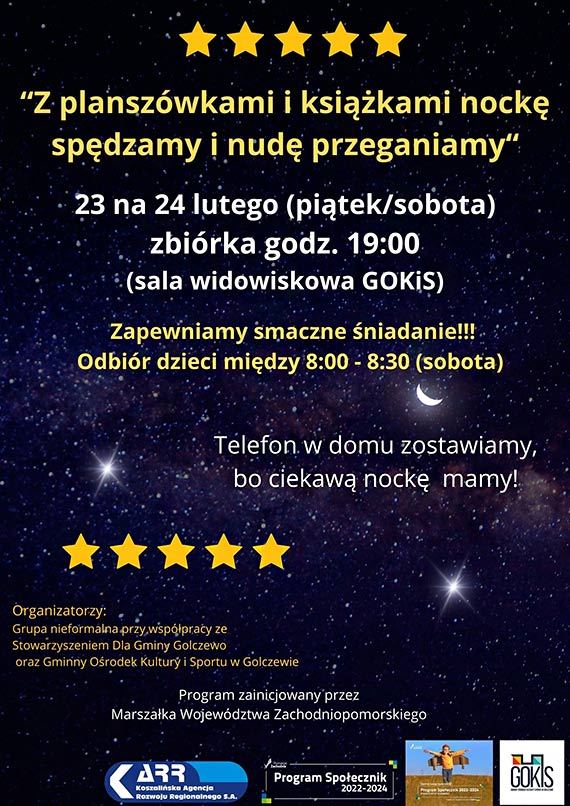 „Z planszwkami i ksikami nock spdzamy i nud zabijamy” – jest to pierwsze takie wydarzenie zorganizowane w GOKiS!