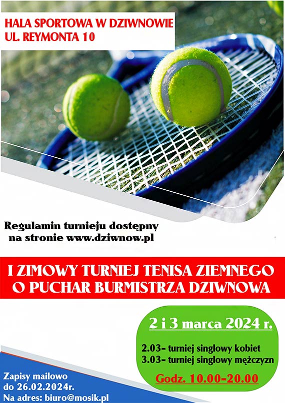 Zimowy Turniej Tenisa Ziemnego o Puchar Burmistrza Dziwnowa