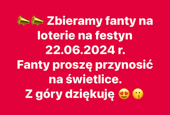 Soectwo Gosty zbiera fanty na loteri