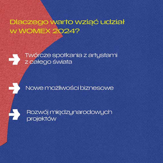 Do 15 lipca artyci, menaderowie, dyrektorzy festiwali mog zgasza si na WOMEX 2024