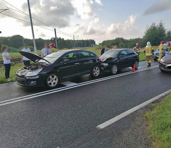 Kolizja drogowa w okolicach Jarszewa - relacja OSP Jarszewo