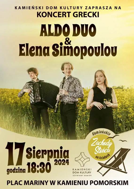 Grecki Koncert na Kamieskich Zachodach Soca: Aldo Duo i Elena Simopoulou w Kamieniu Pomorskim