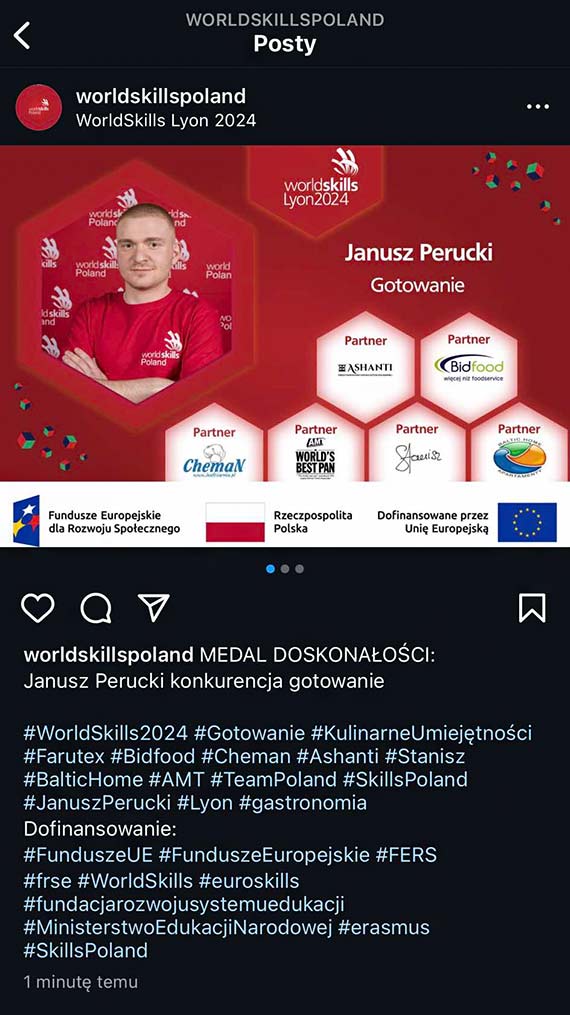 Mieszkaniec Midzyzdrojw w WorldSkills Lyon 2024