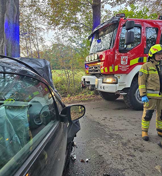 Kolizja na drodze midzy Koczewem a Domysowem