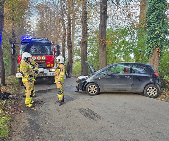 Kolizja na drodze midzy Koczewem a Domysowem