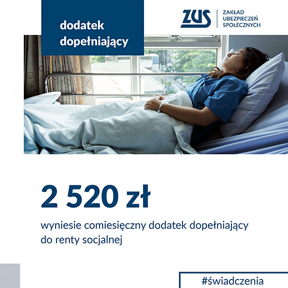 ZUS: dodatek dopeniajcy do renty socjalnej