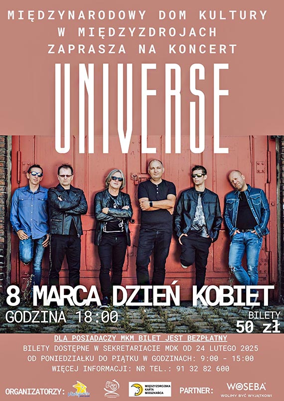 Zesp Universe zagra w Midzyzdrojach z okazji Dnia Kobiet!