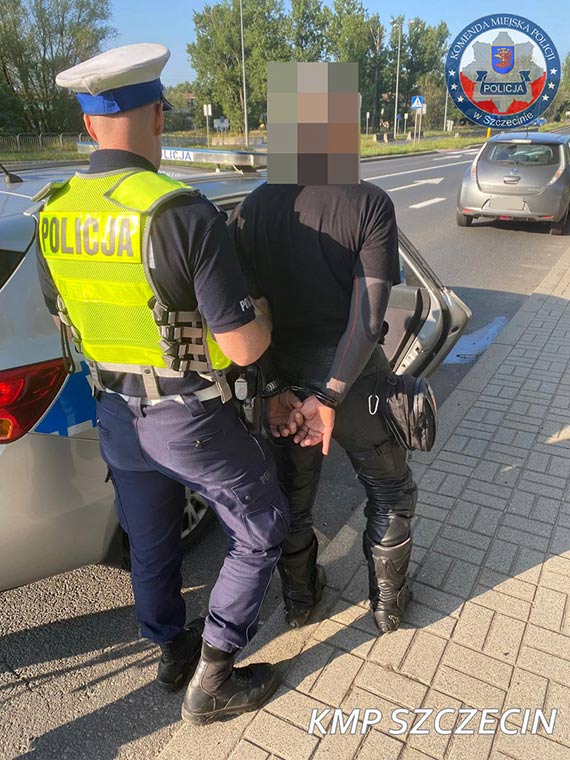 Nietrzewy motocyklista zatrzymany – poranne kontrole trzewoci na drogach Szczecina