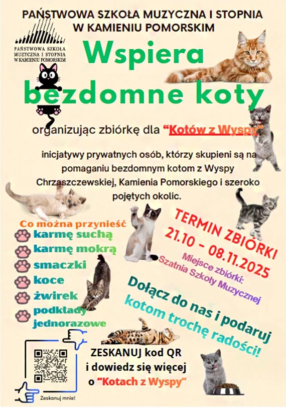 Muzycy z Kamienia Pomorskiego pomagaj bezdomnym kotom